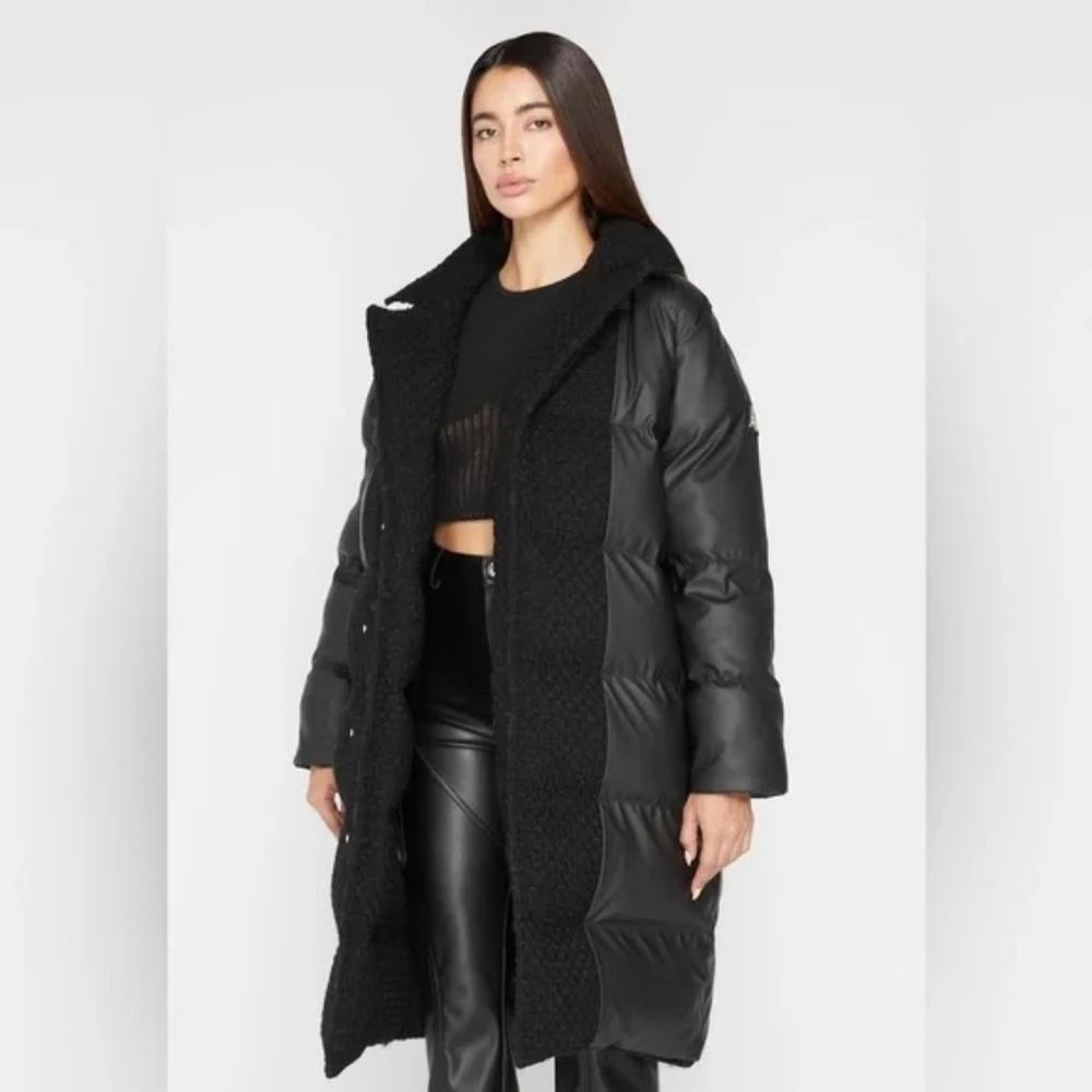 Maniere De Voir Black Quilted Puffer Coat
